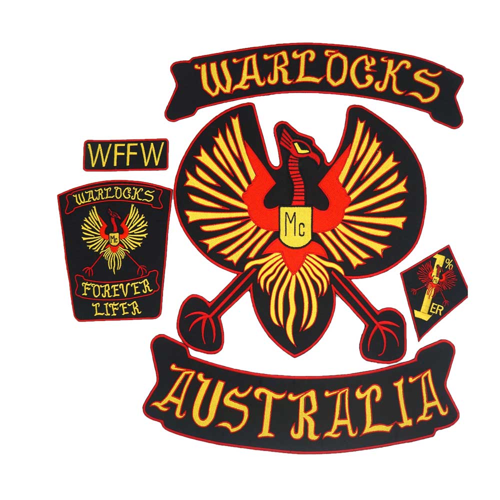 WARLOCKS AUSTRALIA 1% Biker Rid patch   ..